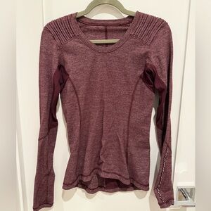 Lululemon light pullover. like new burgundy and gray size 6